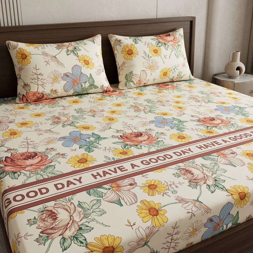 Golden Meadow "Good Day" Fitted Bedding Set