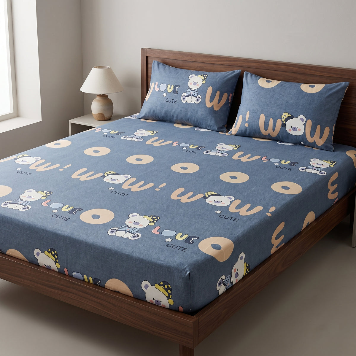 "Love & Wow" Playful Bear Bedding set