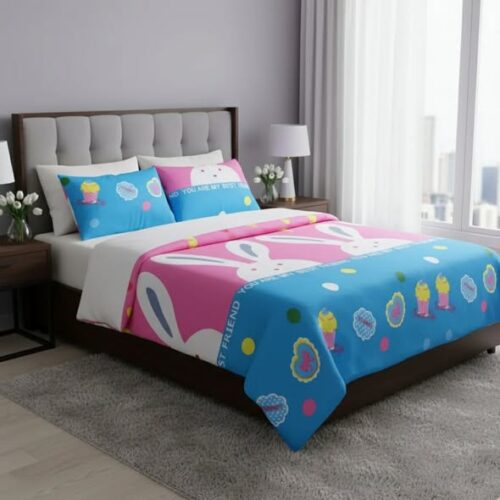 4 Best Friend Bunny Bliss Bedsheet Set
