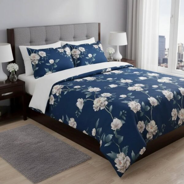 6 Navy Bloom Serenity Bedsheet Set