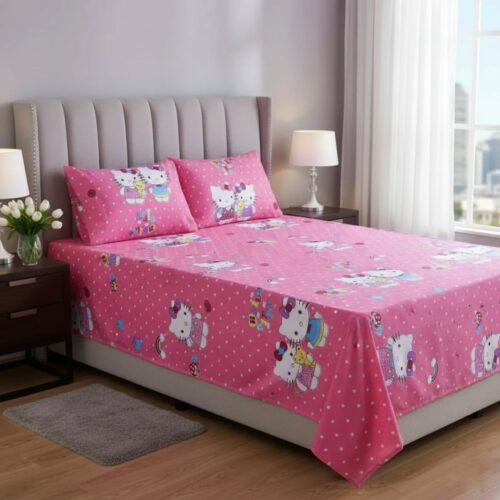 Hello Kitty Hello Kitty Pink Polka Dot Character Bed Sheet
