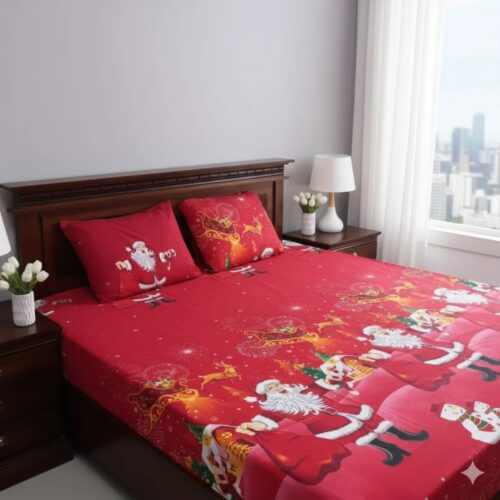 Santa Santa's Sleigh Ride Christmas Bedsheet Set