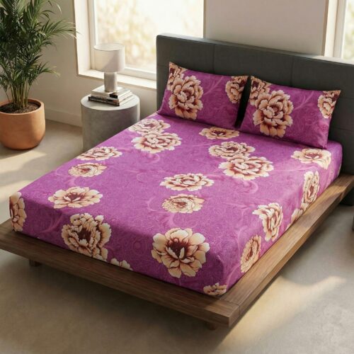 The Royal Amethyst Peony Garden Luxury Fitted Sheet Set