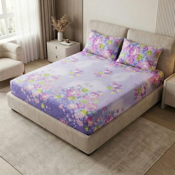 Twilight Purple Blossom Haven Bedsheet Set