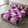 Modern Red Rose & Monochrome Checkered Style Bedding Set