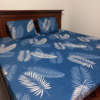 Midnight Blue & White Tropical Palm Leaf Bedding Set