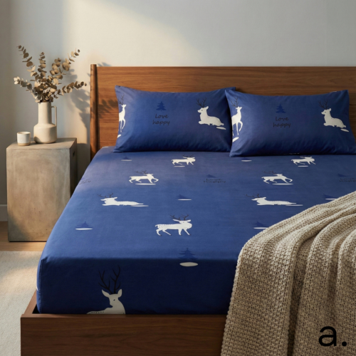 Midnight Walk in the Forest: The Reindeer Edition Bedding Set