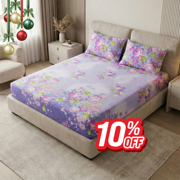 Twilight Purple Blossom Haven Bedsheet Set