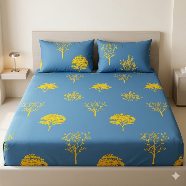 The Serene Woodland Collection Golden Tree Accents Bedding Set
