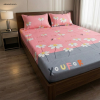 The Cheerful Bloom Collection Pink & Grey Floral Bedding Set