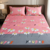 The Cheerful Bloom Collection Pink & Grey Floral Bedding Set