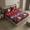Festive Red Snowman & Santa Holiday Bedsheet Set