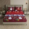Festive Red Snowman & Santa Holiday Bedsheet Set