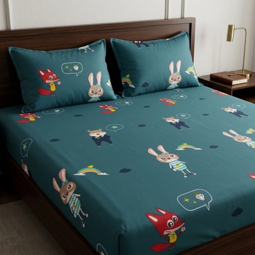 Playful Fox & Bunny Dream Bedsheets Playful Fox & Bunny Dream Bedsheets