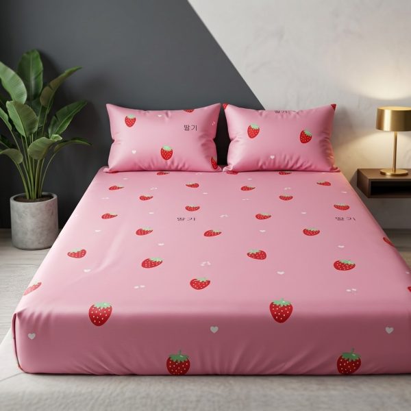 Market-Ready Korean Aesthetic Strawberry Bedsheet Set Market-Ready Korean Aesthetic Strawberry Bedsheet Set