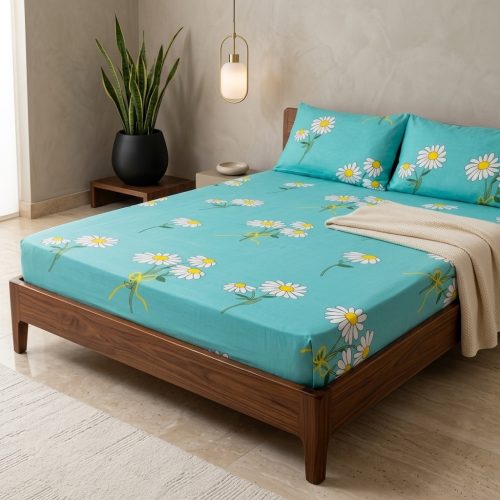 The Fresh Turquoise Daisy Dream Bedsheet Set The Fresh Turquoise Daisy Dream Bedsheet Set