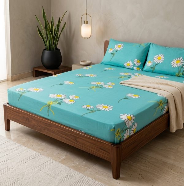 The Fresh Turquoise Daisy Dream Bedsheet Set The Fresh Turquoise Daisy Dream Bedsheet Set