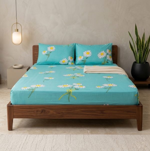 The Fresh Turquoise Daisy Dream Bedsheet Set The Fresh Turquoise Daisy Dream Bedsheet Set