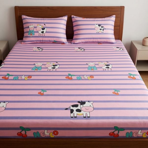 The Sweet Cherry Cow Pastel Dream Bedsheet Set The Sweet Cherry Cow Pastel Dream Bedsheet Set