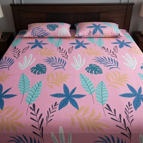 Vibrant Monstera & Palm Leaf "Tropical Summer" Bedsheet Set Vibrant Monstera & Palm Leaf "Tropical Summer" Bedsheet Set