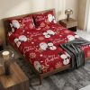 Festive Santa & Snowman "Merry Christmas" Bedsheet Set Festive Santa & Snowman "Merry Christmas" Bedsheet Set